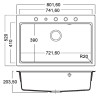 γρανιτενιος νεροχυτης carron fiji 5075 80x52 ενθετος