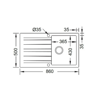 Duralit KS100 (86x50) Νεροχύτης Συνθετικός Ένθετος