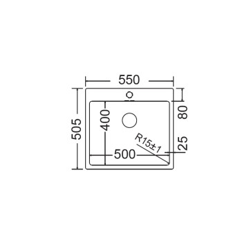 Fortinox Squadro 29055 (55x50,5) Νεροχύτης Ανοξείδωτος